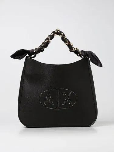 Borsa Armani Exchange con logo e micro borchie (104749095)
