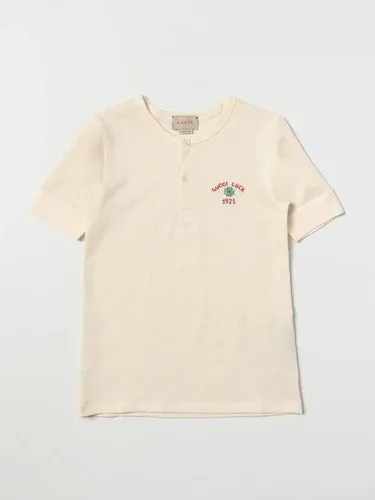 T-shirt Gucci in cotone con stampa logo (104749441)