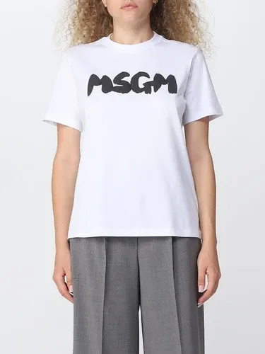 T-shirt Msgm con stampa logo (104749697)