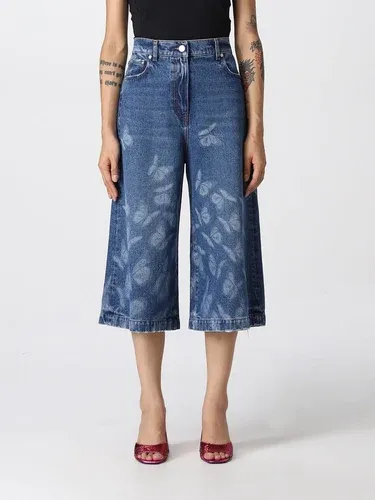 Jeans cropped Msgm con stampa farfalle (105448246)