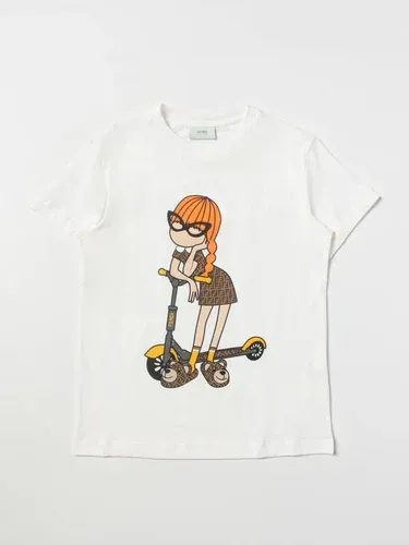 T-shirt Fendi Kids con stampa bambola e monopattino (105698177)