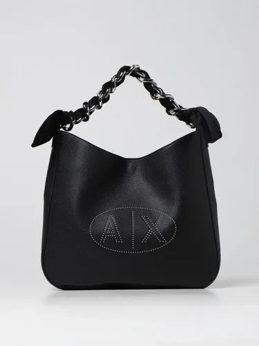 Borsa Armani Exchange con logo e micro borchie (105753612)