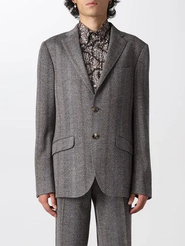 Blazer Etro in jersey di lana e cotone a righe (105754199)