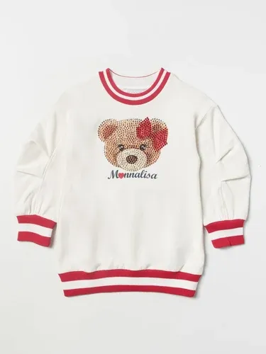 Abito a felpa Monnalisa con stampa Bear di strass (105754522)