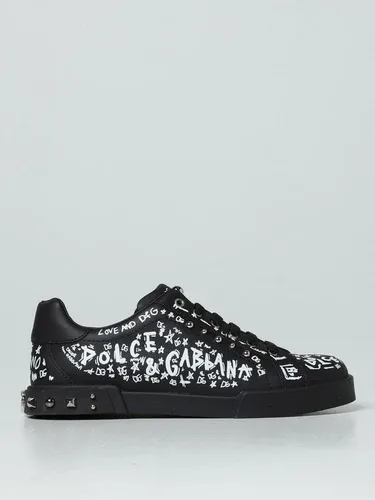 Sneakers Dolce & Gabbana in pelle e sketch logo (105754744)