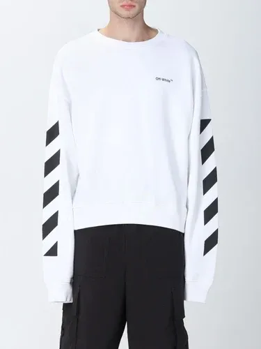 Felpa Off-White con stampe diagonali (106050866)