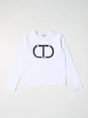 T-shirt Twinset con big logo di strass (106050893)