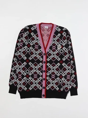 Cardigan Gcds in misto lana vergine con logo all-over (106134791)