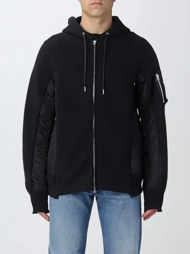 Felpa con zip Sacai in cotone e nylon (106135469)