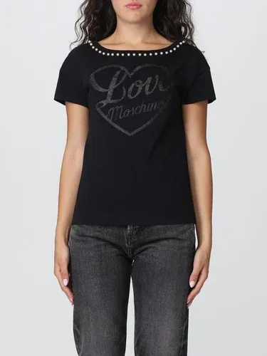 T-shirt Love Moschino con logo e perle (106216427)