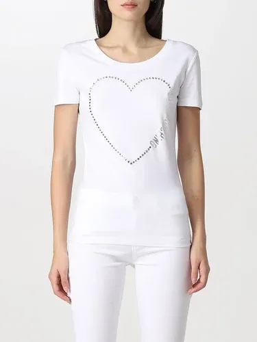 T-shirt Love Moschino con cuori di strass (106216433)