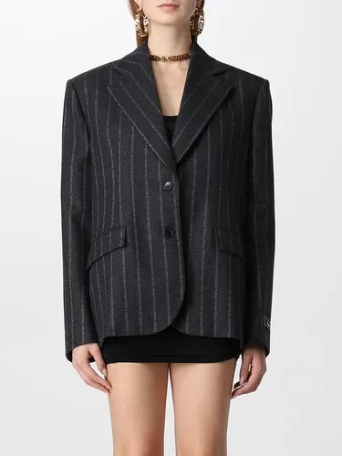 Blazer Versace in misto lana gessato (106240164)