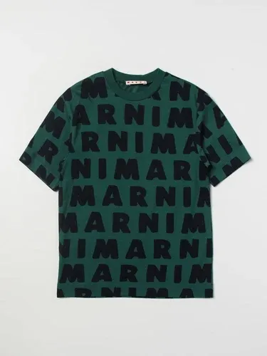 T-shirt Marni in cotone con logo all-over (106329168)