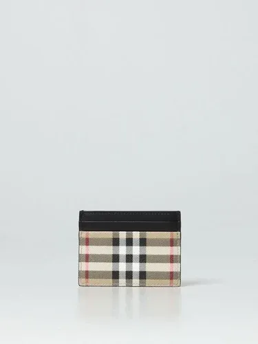 Portacarte Burberry in pelle e cotone con motivo check spalmato (106509076) Portacarte Burberry in pelle e cotone con motivo check spalmato (106509076)