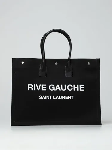 Borsa Rive Gauche Saint Laurent in lino e pelle (106509098)